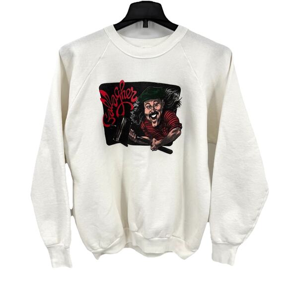 Vintage Gallagher Comedian Graphic Print Sweatshirt Fruit Of The Loom USA XL 90s - Picture 1 of 10